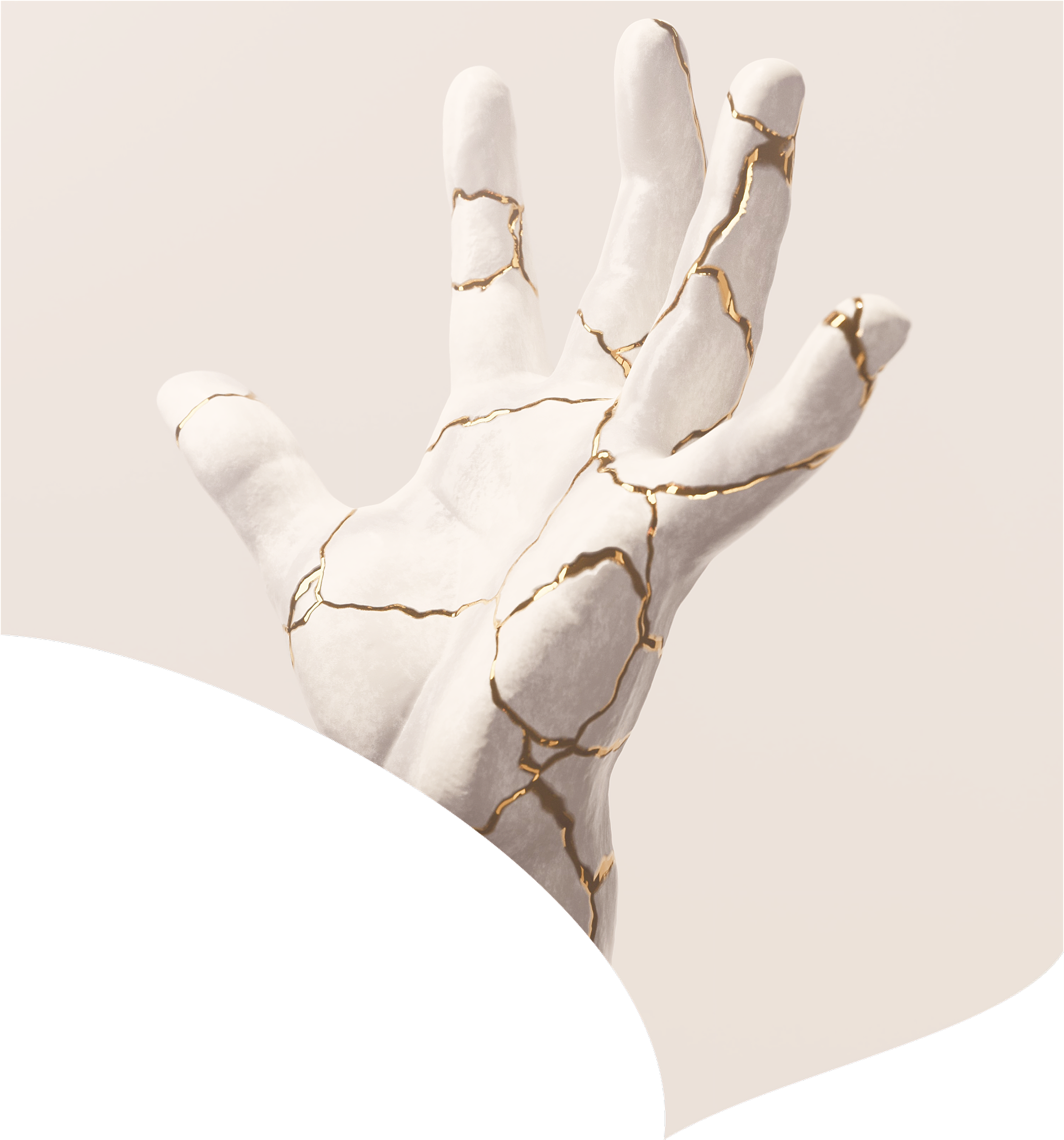 Kintsugi marble hand.